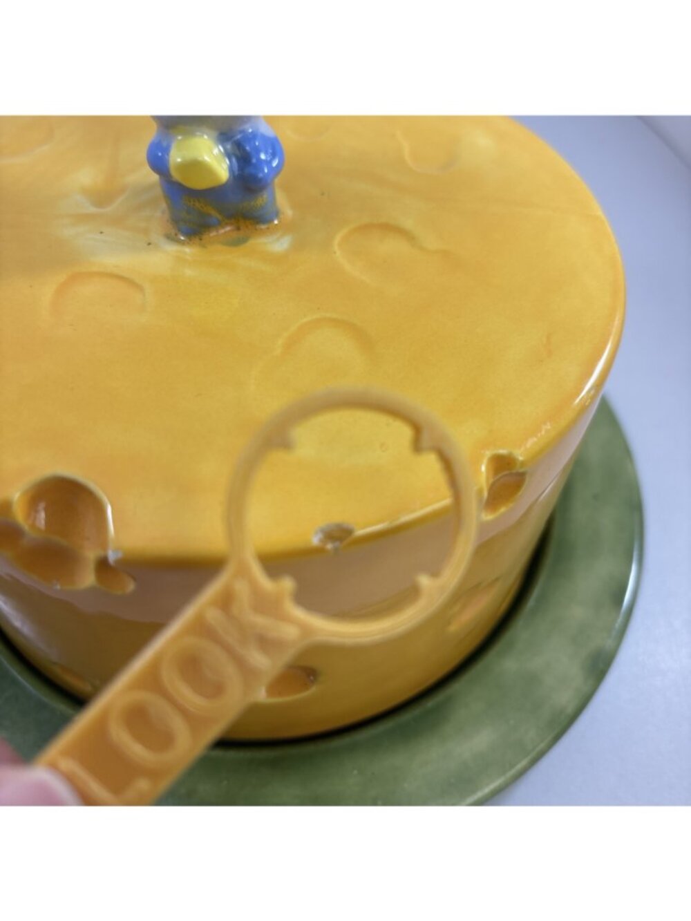 Retro Cheese Dish With Mouse On Cheese Lid, 1980’s Vintage - Picture 6 of 6